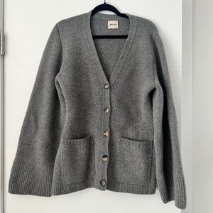 Khaite Lucy Cashmere Cardigan – Size L (Smoke)